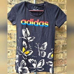 Adidas Black Butterfly Graphic Tee